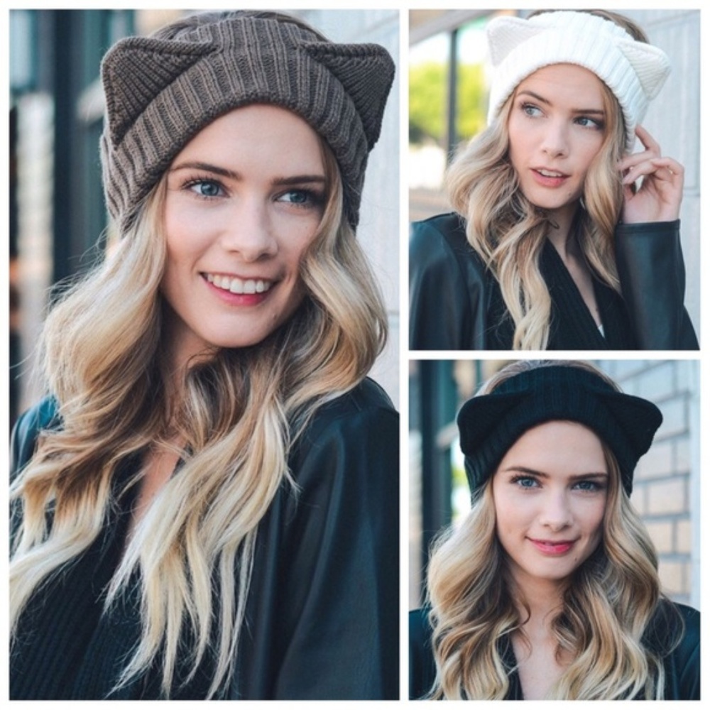 Animal ear crochet knit headbands